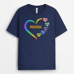 Le cœur de Mamie, Maman - Cadeau Personnalisé | T-shirt pour Maman/Mamie