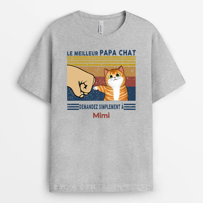Le Meilleur Papa Chat - Cadeau Personnalisé | T-shirt pour Amoureux des chats