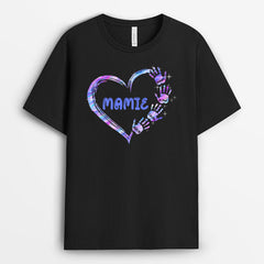 Le cœur de Mamie, Maman - Cadeau Personnalisé | T-shirt pour Maman/Mamie