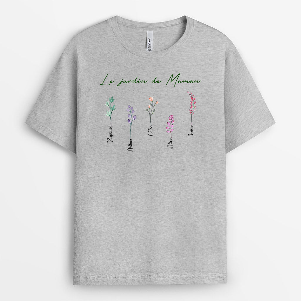 Le jardin de Mamie - Cadeau Personnalisé | T-shirt pour Maman/Mamie