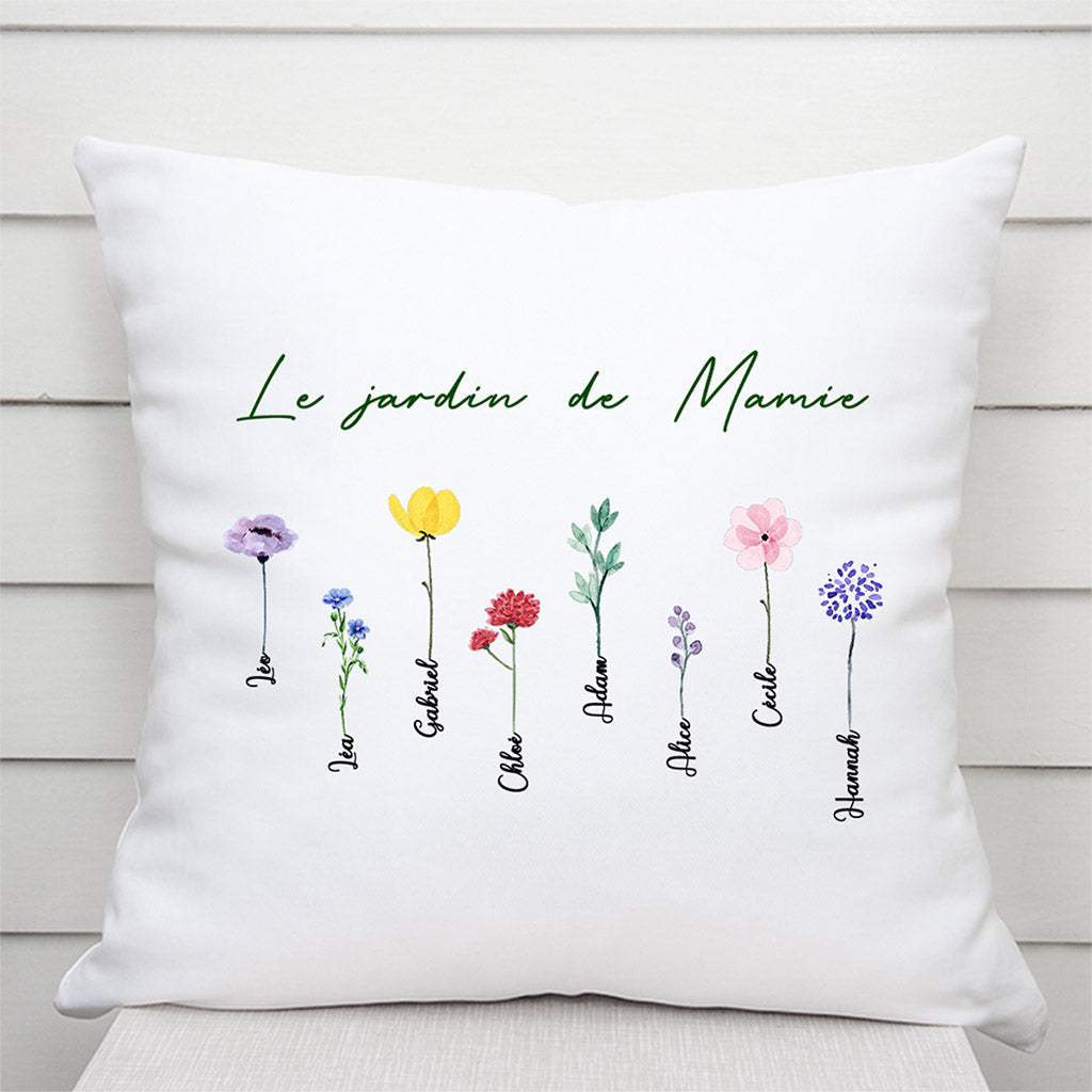 Le Jardin de Mamie Maman - Cadeau Personnalisé | Coussin pour Maman/Mamie