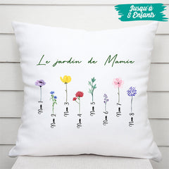 Le Jardin de Mamie Maman - Cadeau Personnalisé | Coussin pour Maman/Mamie