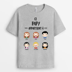 Ce Papi Appartient À - Cadeau Personnalisé | T-shirt pour Papa/Papi