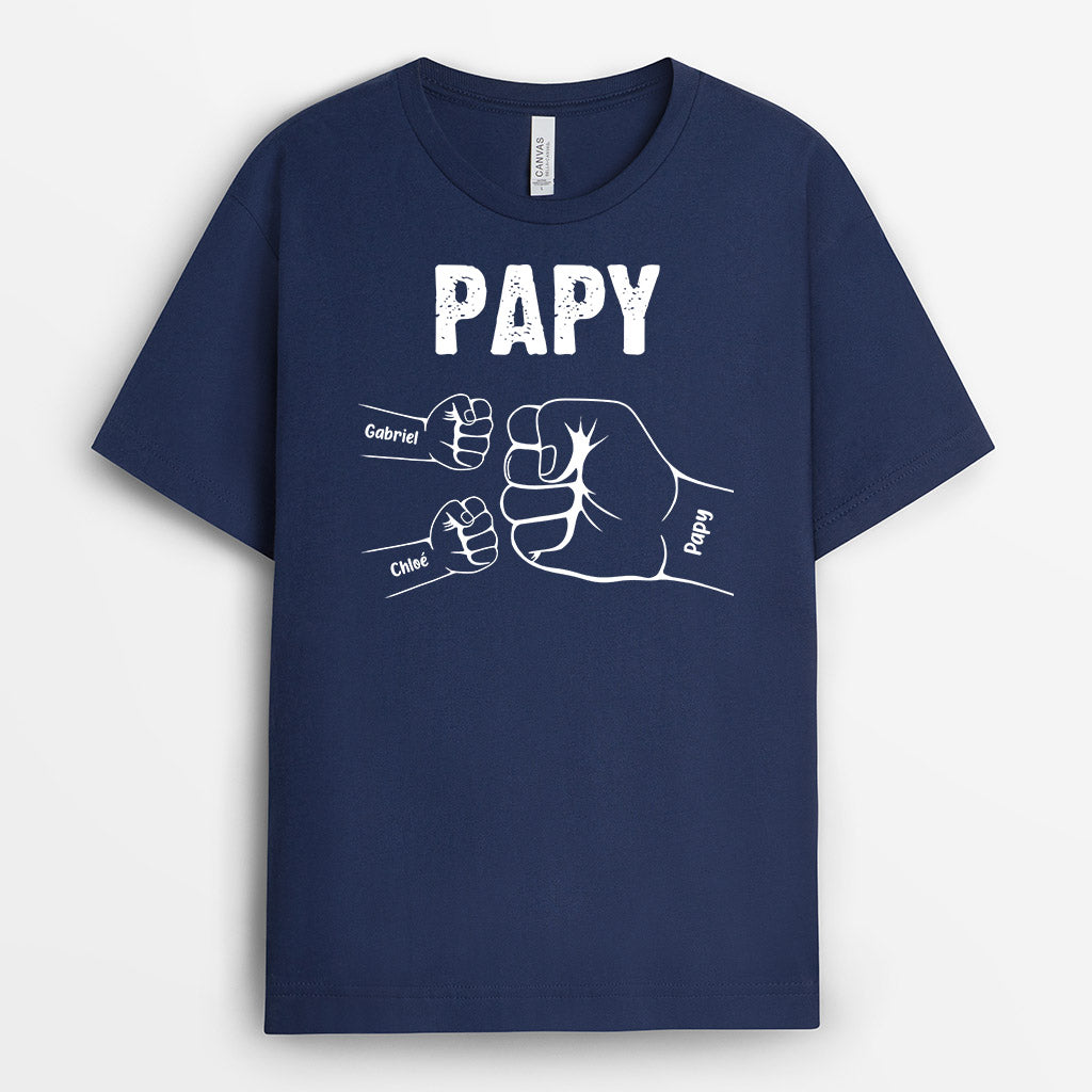 Bosse De Poing de Papa Papy Enfants - Cadeau Personnalisé | T-Shirt Pour Papy Papa