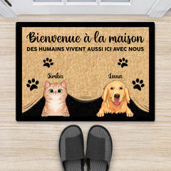 BIENVENUE À LA MAISON - CADEAU PERSONNALISÉ | PAILLASSON POUR AMOUREUX DES CHIENS/CHATS