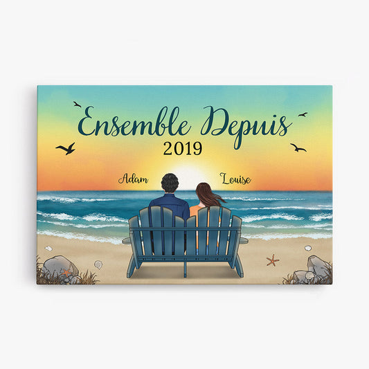 ENSEMBLE DEPUIS - CADEAU PERSONNALISÉ | TOILE POUR COUPLE/AMOUREUX