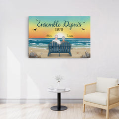 ENSEMBLE DEPUIS - CADEAU PERSONNALISÉ | TOILE POUR COUPLE/AMOUREUX