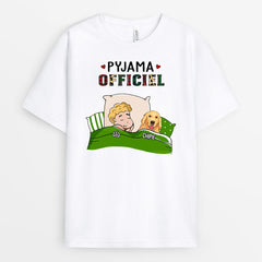 Pyjama Officiel - Cadeau Personnalisé | T-shirt pour Amoureux des Chiens