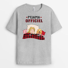 Pyjama Officiel - Cadeau Personnalisé | T-shirt pour Amoureux des Chiens