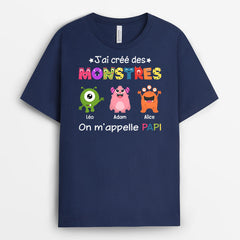 J'AI CRÉE DES MONSTRES ON M'APPELLE PAPA - CADEAU PERSONANLISÉ | T-SHIRT POUR PAPA PAPI