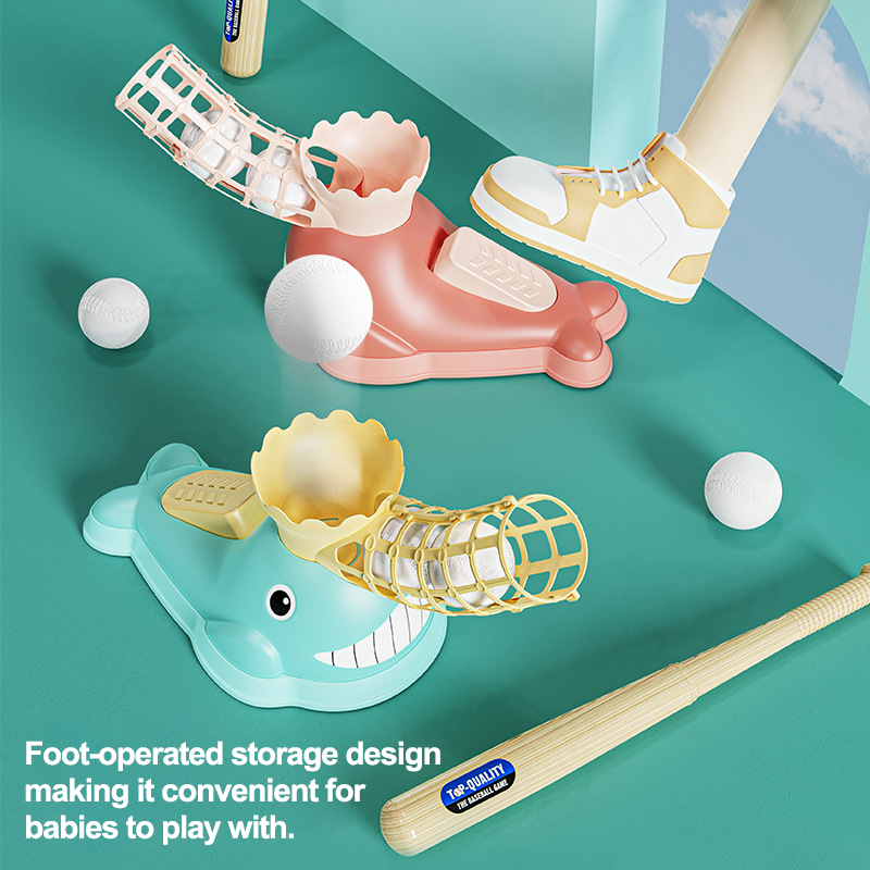 Kids Foot-Step Baseball Launcher Training Set