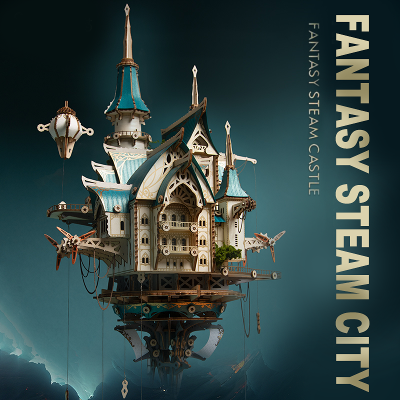 Steampunk Sky City DIY Wooden Model Kit