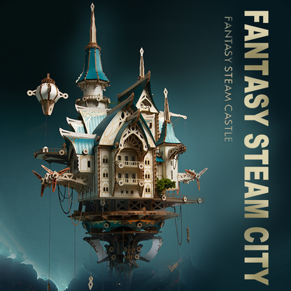 Steampunk Sky City DIY Wooden Model Kit