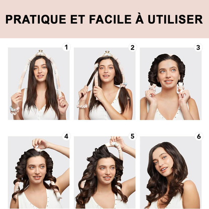 Nouveau Ensemble Fers à Friser Satiné sans Chaleur pour Cheveux - Idéal pour une Coiffure de Sommeil Facile et Pratique