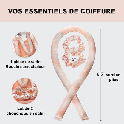 Nouveau Ensemble Fers à Friser Satiné sans Chaleur pour Cheveux - Idéal pour une Coiffure de Sommeil Facile et Pratique