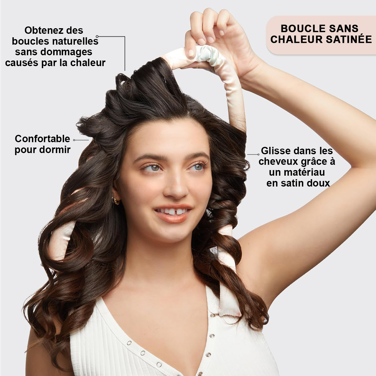 Nouveau Ensemble Fers à Friser Satiné sans Chaleur pour Cheveux - Idéal pour une Coiffure de Sommeil Facile et Pratique