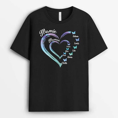 MAMAN MAMIE PAPILLON LÉOPARD - CADEAU PERSONNALISÉ | T-SHIRT POUR FEMME