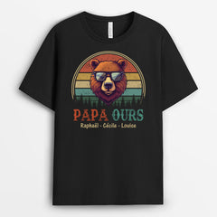 PAPA OURS COLORÉ - CADEAU PERSONNALISÉ | T-SHIRT POUR PAPA