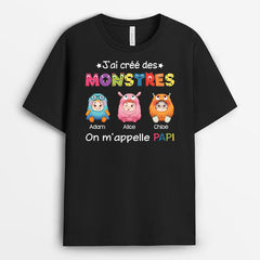 J'AI CRÉÉ DES MONSTRES COLORÉS, ON M'APPELLE PAPA - CADEAU PERSONNALISÉ | T-SHIRT POUR PAPA