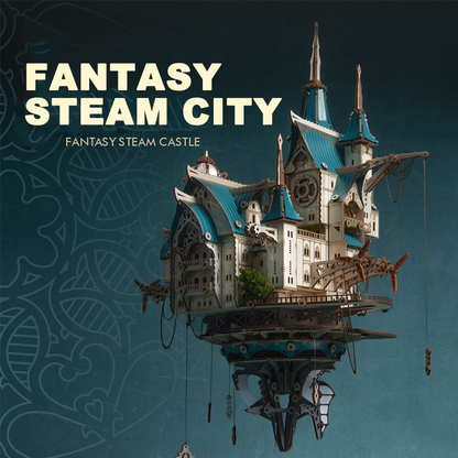 Steampunk Sky City DIY Wooden Model Kit