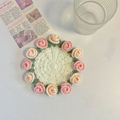 🌹 Cupcake en Coton Tissé avec Bouquet de Roses – Idée Cadeau Créative et Décorative