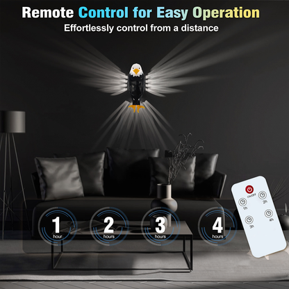 Lampe murale Black Eagle | Décoration murale LED moderne | Lumière d'ambiance pour fêtes et vacances