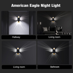 Lampe murale Black Eagle | Décoration murale LED moderne | Lumière d'ambiance pour fêtes et vacances
