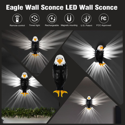 Lampe murale Black Eagle | Décoration murale LED moderne | Lumière d'ambiance pour fêtes et vacances