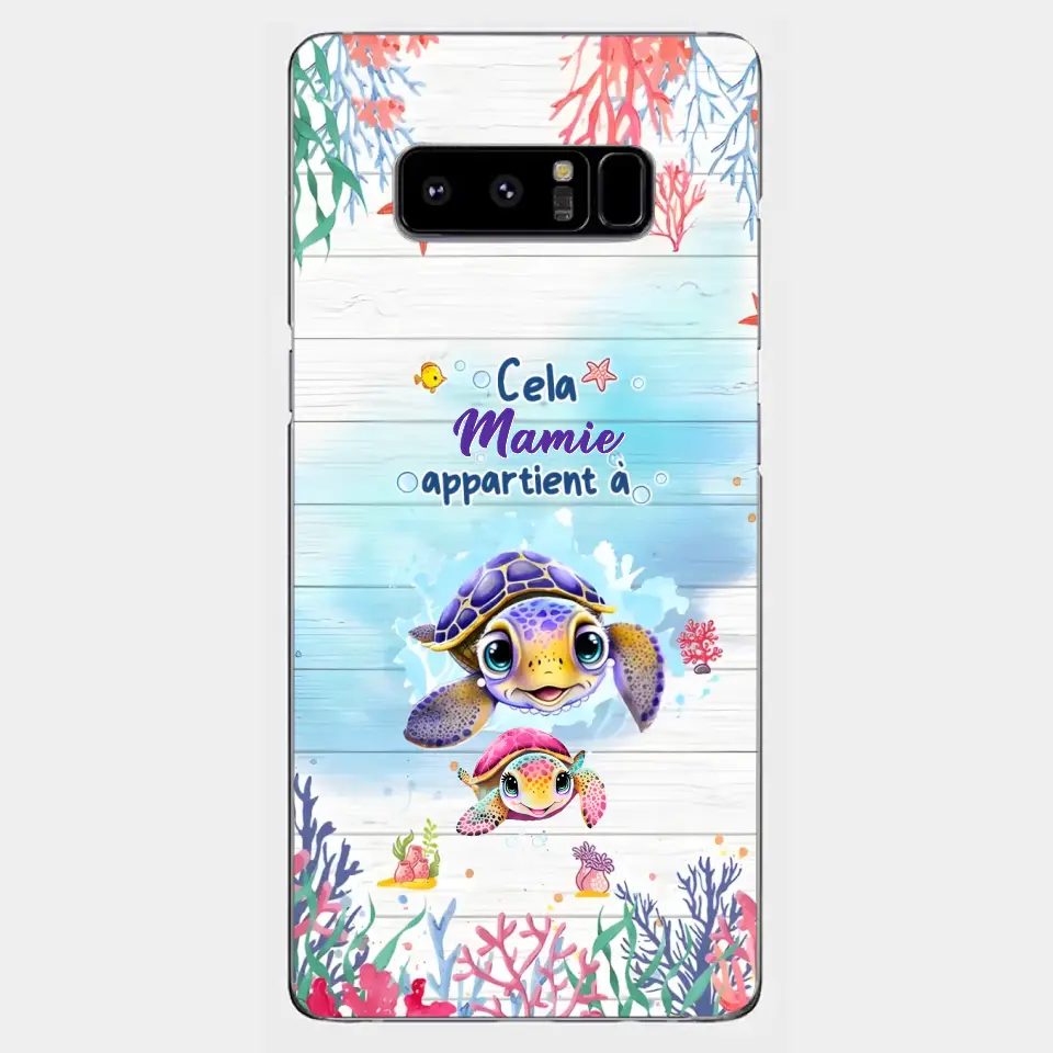 Cette Mamie appartient à  - Coque de téléphone personnalisée avec des adorables tortues de mer