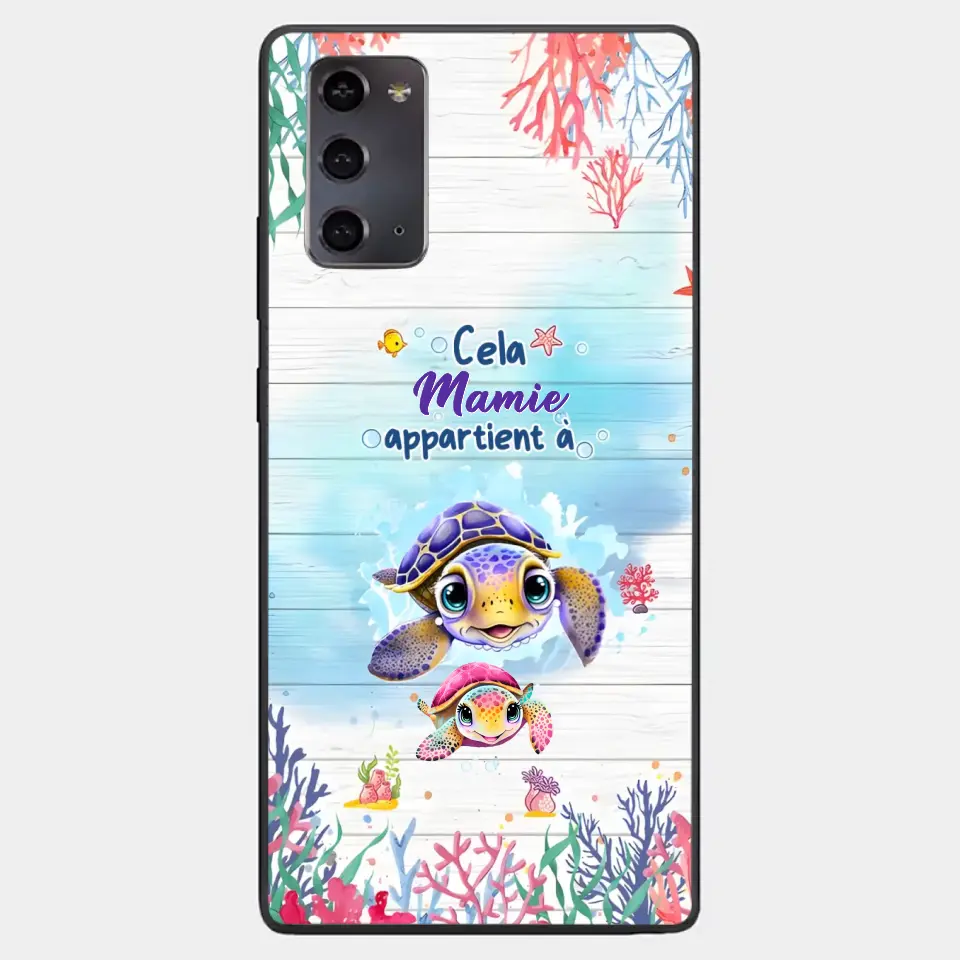 Cette Mamie appartient à  - Coque de téléphone personnalisée avec des adorables tortues de mer
