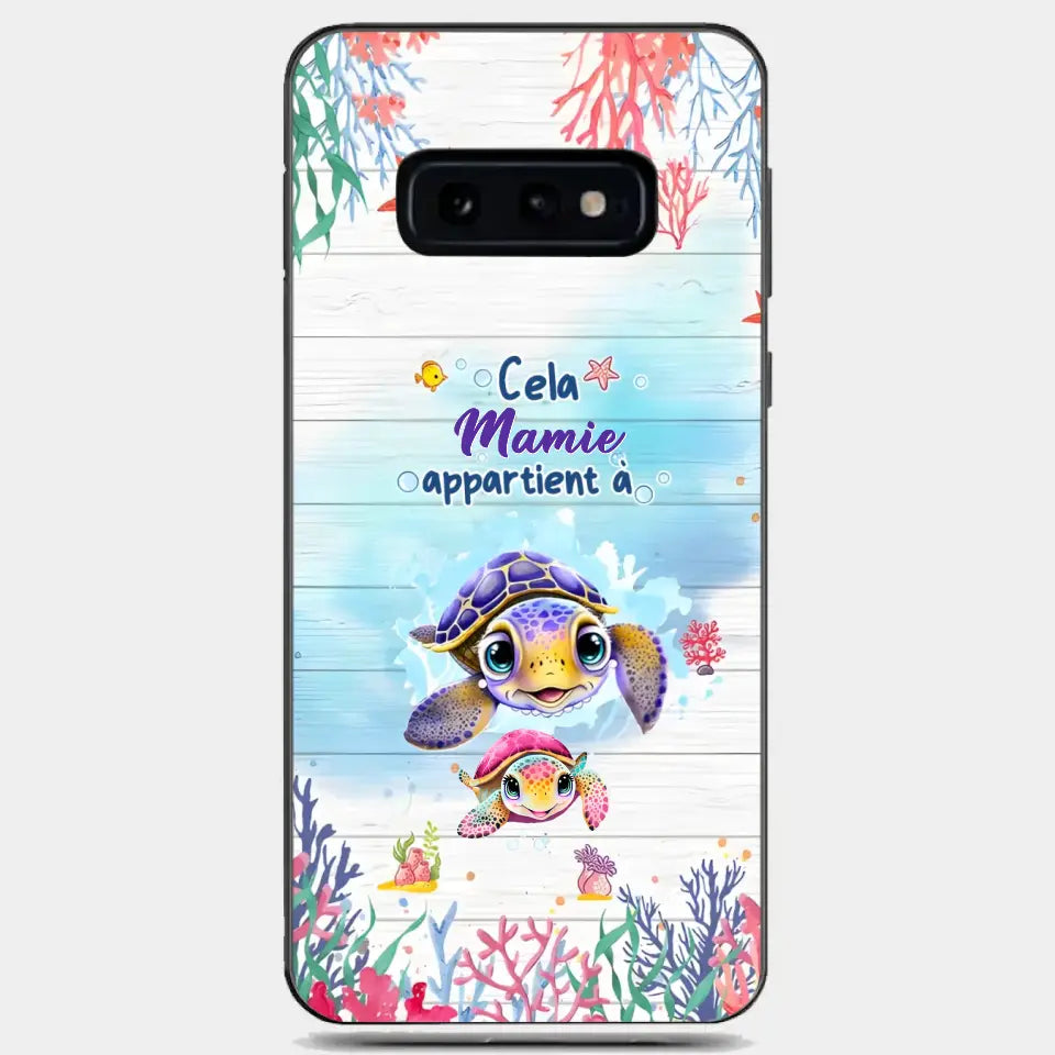 Cette Mamie appartient à  - Coque de téléphone personnalisée avec des adorables tortues de mer