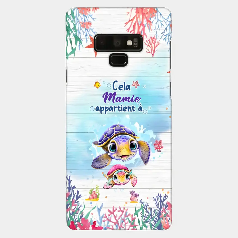 Cette Mamie appartient à  - Coque de téléphone personnalisée avec des adorables tortues de mer