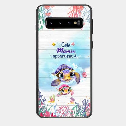 Cette Mamie appartient à  - Coque de téléphone personnalisée avec des adorables tortues de mer