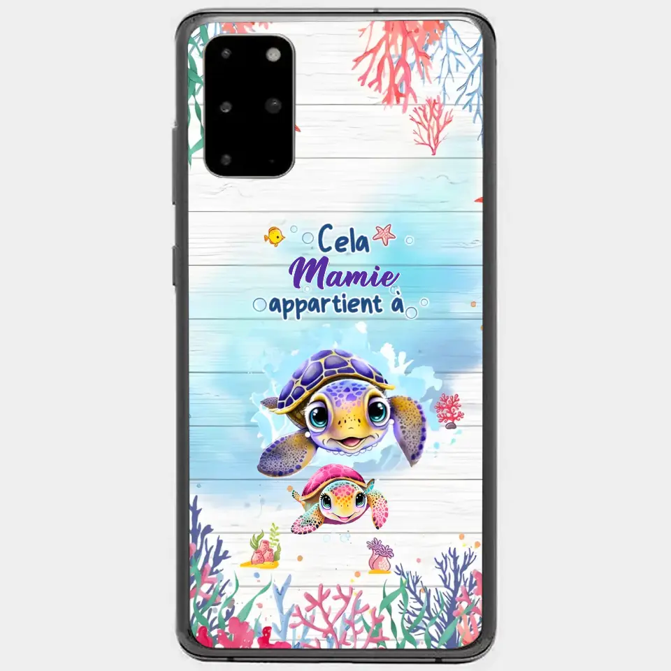Cette Mamie appartient à  - Coque de téléphone personnalisée avec des adorables tortues de mer
