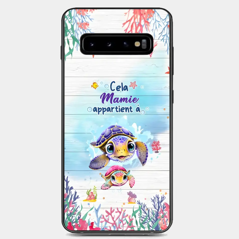 Cette Mamie appartient à  - Coque de téléphone personnalisée avec des adorables tortues de mer