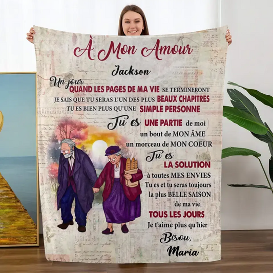 Je t'aimerai toujours plus qu'hier - Amour éternel, couverture personnalisée sur mesure, le cadeau parfait pour votre moitié