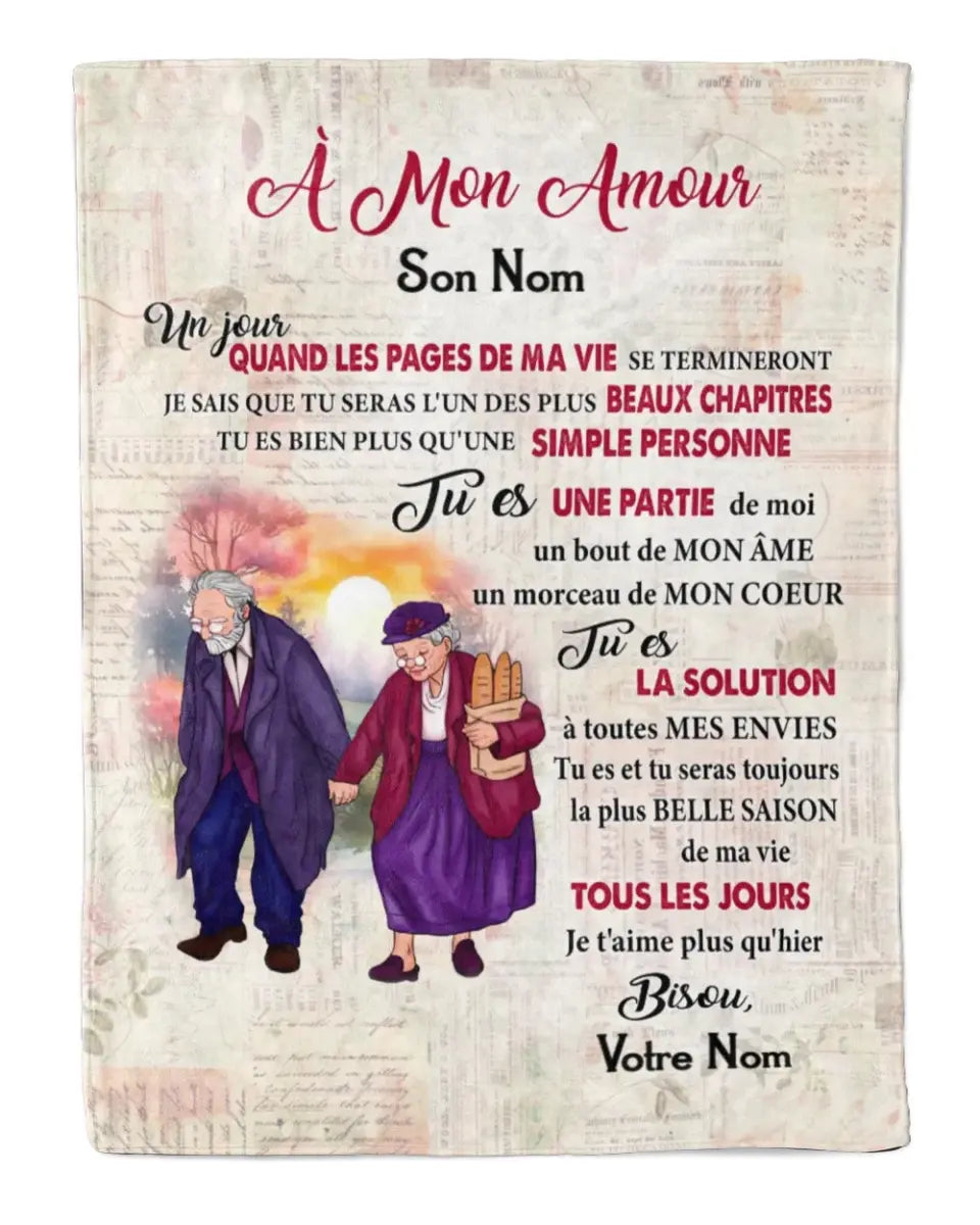 Je t'aimerai toujours plus qu'hier - Amour éternel, couverture personnalisée sur mesure, le cadeau parfait pour votre moitié
