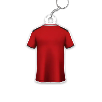 Porte-clés en acrylique de maillot de football avec numéro et nom