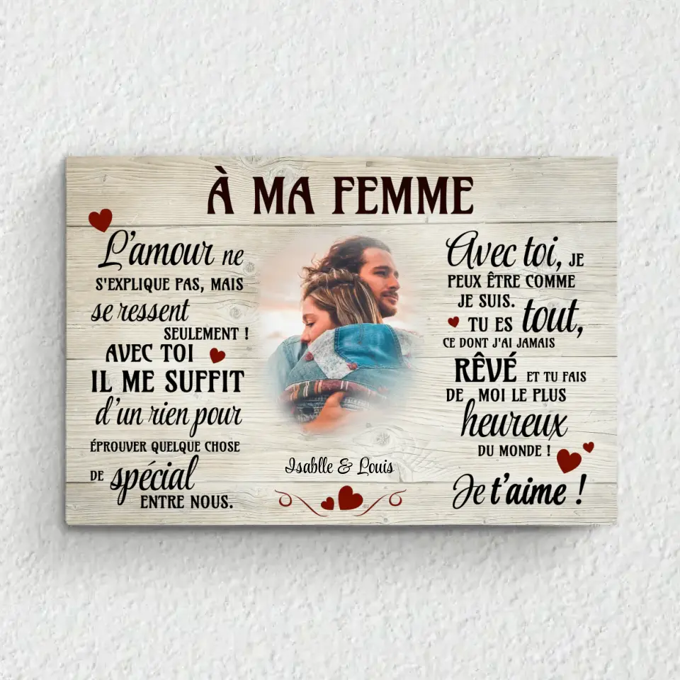 Quelque chose de spécial pour elle - Toile personnalisée pour couple