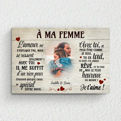 Quelque chose de spécial pour elle - Toile personnalisée pour couple