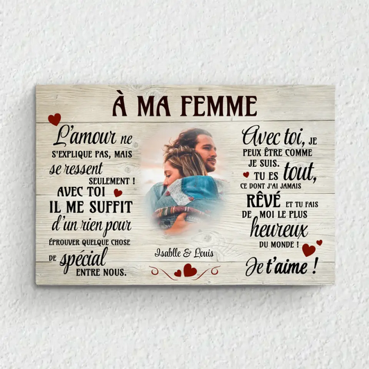 Quelque chose de spécial pour elle - Toile personnalisée pour couple
