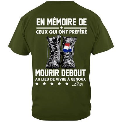 EN MÉMOIRE DE CEUX QUI ONT PRÉFÉRÉ，T-shirt personnalisé