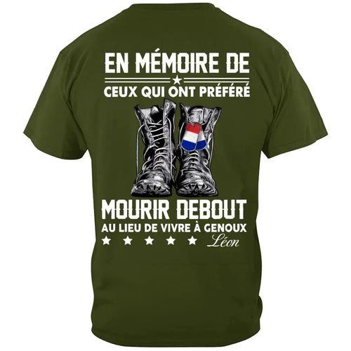 EN MÉMOIRE DE CEUX QUI ONT PRÉFÉRÉ，T-shirt personnalisé