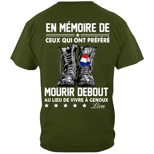 EN MÉMOIRE DE CEUX QUI ONT PRÉFÉRÉ，T-shirt personnalisé