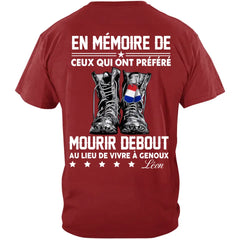 EN MÉMOIRE DE CEUX QUI ONT PRÉFÉRÉ，T-shirt personnalisé