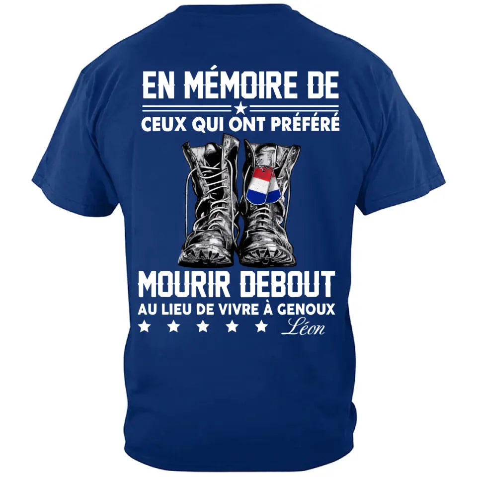 EN MÉMOIRE DE CEUX QUI ONT PRÉFÉRÉ，T-shirt personnalisé