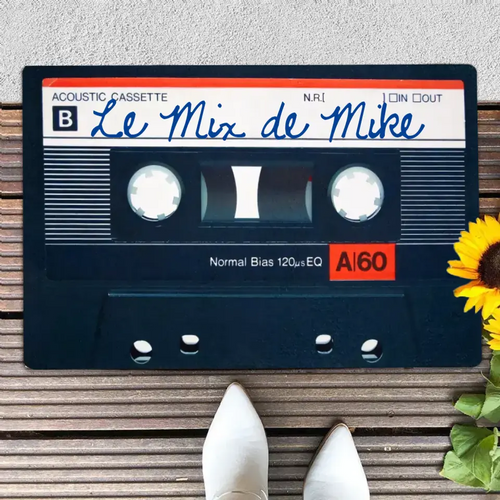 Paillasson Mixtape Personnalisé, Paillasson/Tapis Mixtape avec Nom Personnalisé