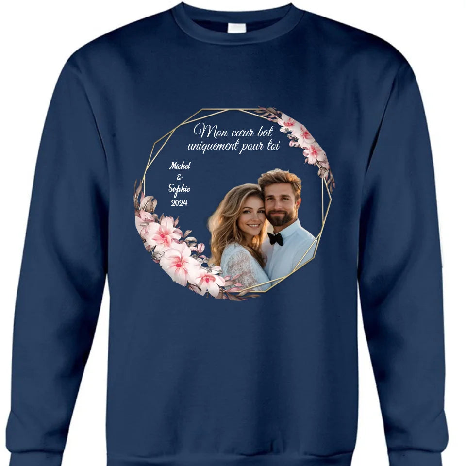 Mon cœur bat uniquement pour toi-Vêtements photo personnalisés