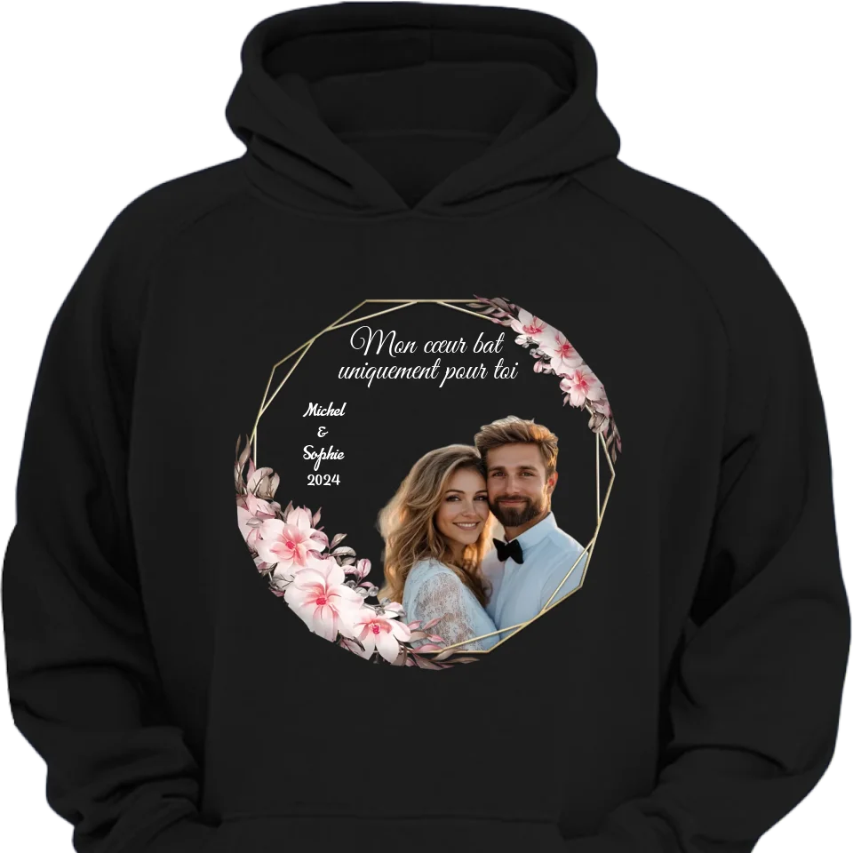 Mon cœur bat uniquement pour toi-Vêtements photo personnalisés