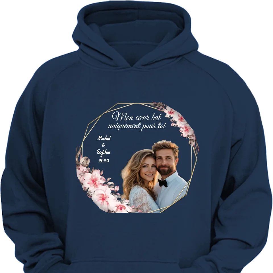 Mon cœur bat uniquement pour toi-Vêtements photo personnalisés